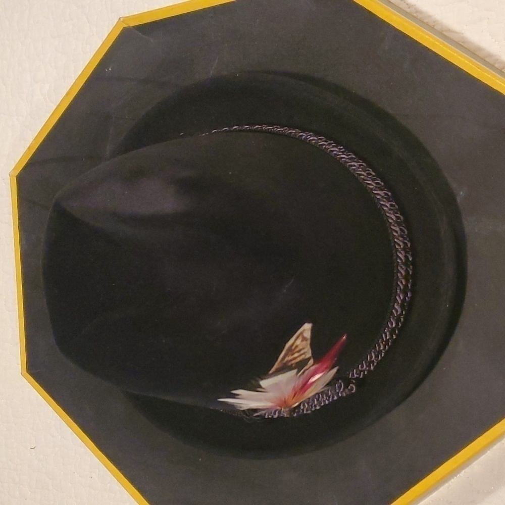Dobbs Fedora Fur Felt Tupelo Black Fully Lined 2" Brim‎ Sz. 7 Hat